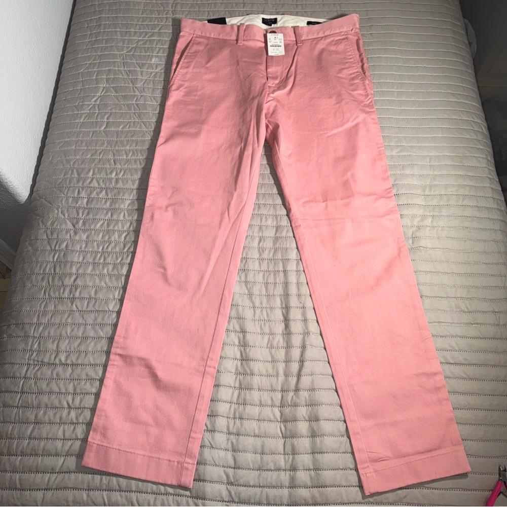 NWT J. Crew flex pink 4 pocket khaki dress pants 32X32 mid rise straight fit